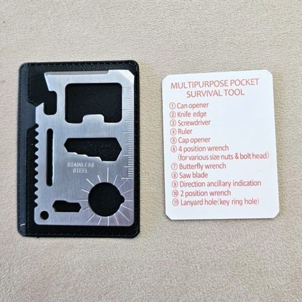 Multipurpose Stainless Steel Multi Tool Pocket Card Wallet Size